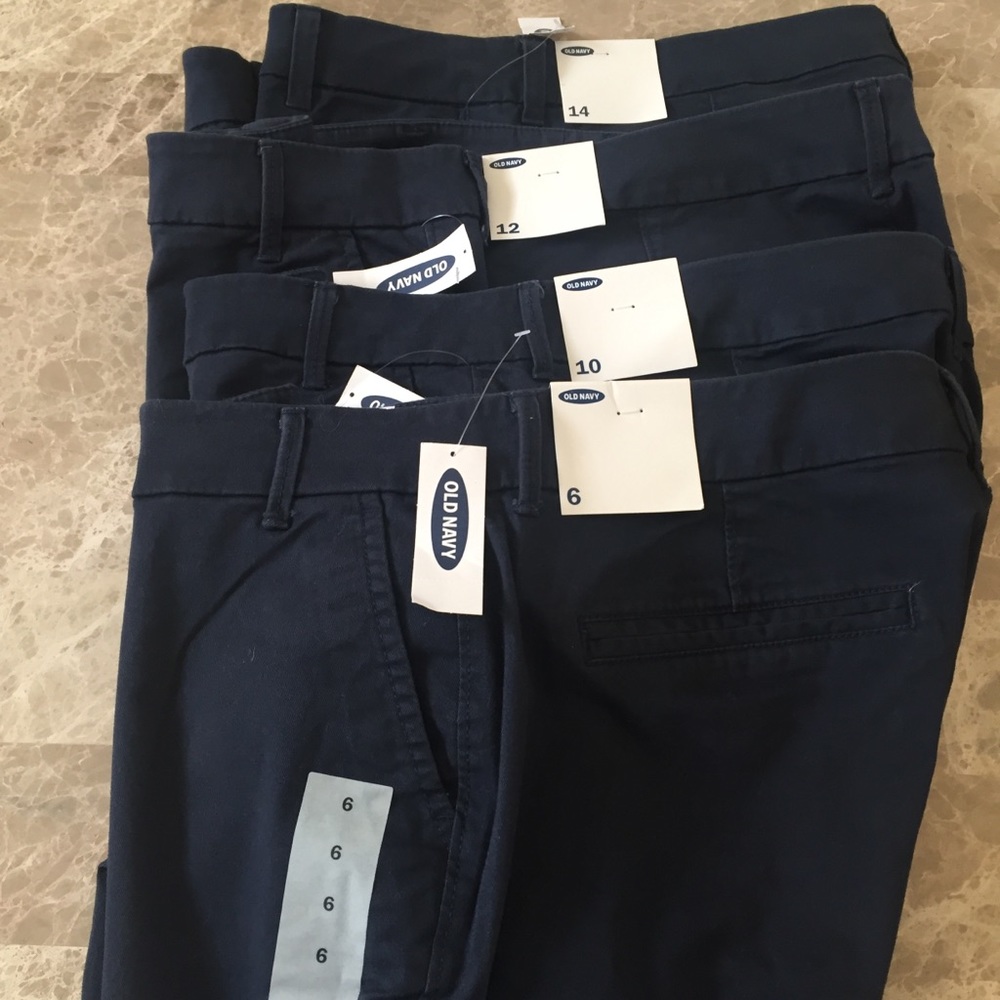 NEW OLD NAVY BOOT CUT KHAKIS PANTS SZ 6 WOMENS BLUE - Picture 2 of 7